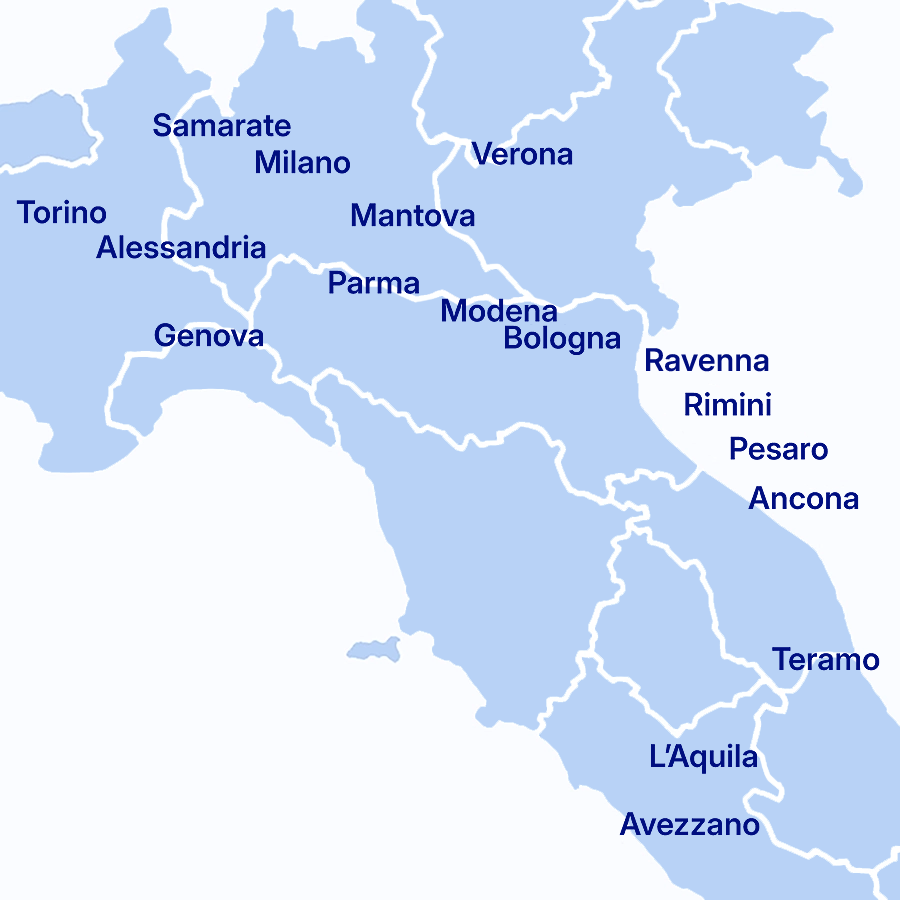 Mappa delle sedi della Scuola di Fumetto in Italia con città e corsi disponibili