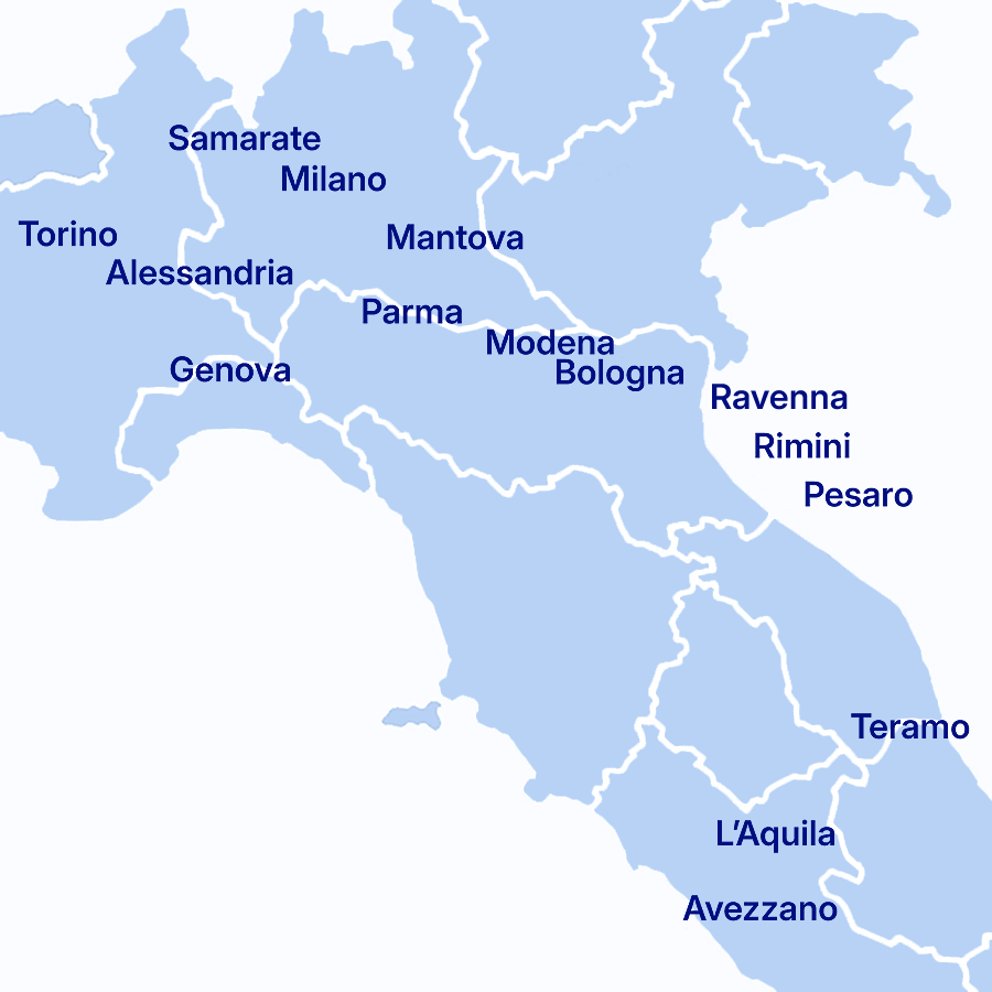 Mappa delle sedi della Scuola di Fumetto in Italia con città e corsi disponibili