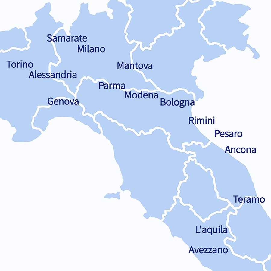 Mappa delle sedi della Scuola di Fumetto in Italia con città e corsi disponibili